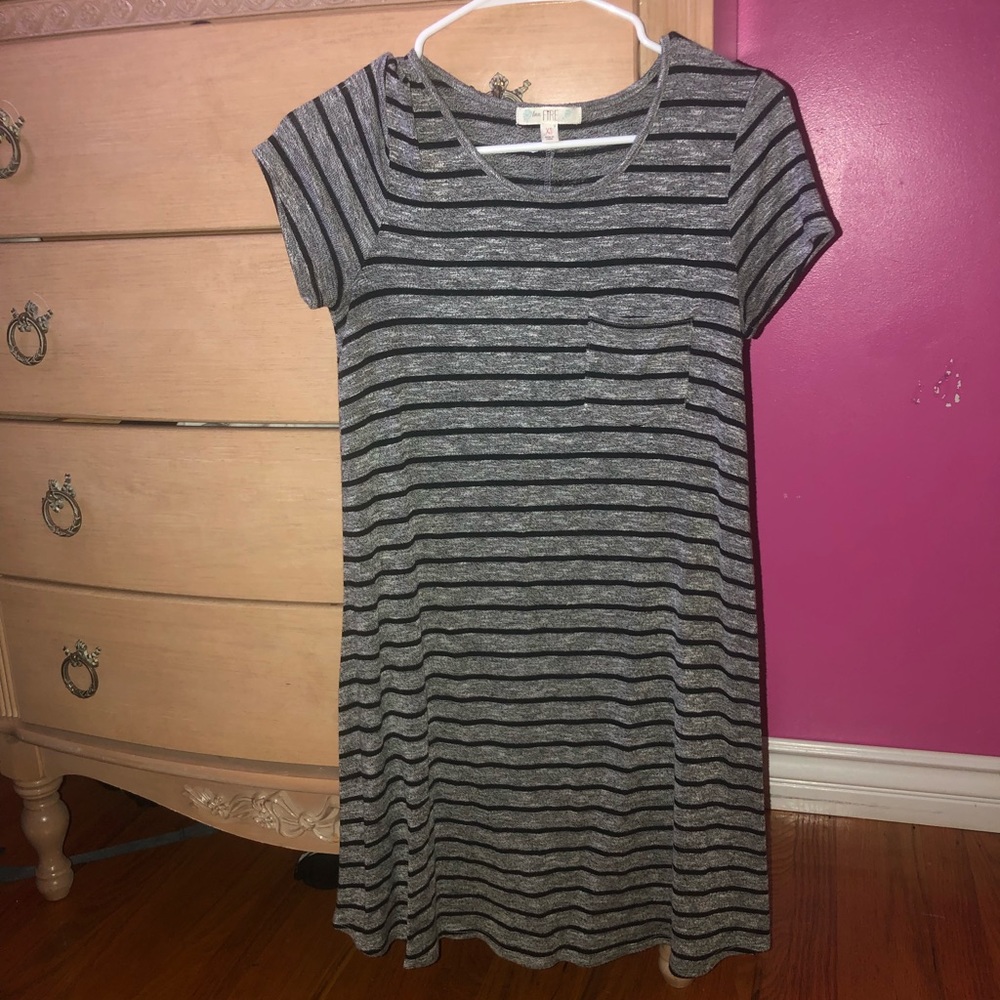 Grey and black stripped dress